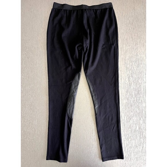 Tory Burch Black XS Pants Ribbed Leather Knee Patch Inseam 27" Great Condition - Picture 7 of 9